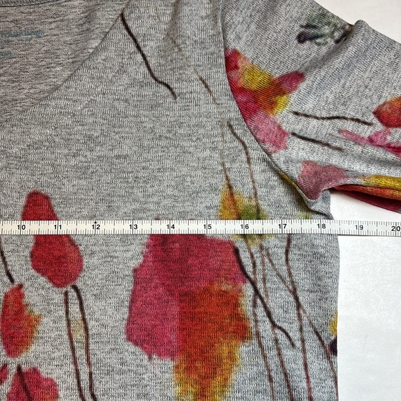 Soft Surroundings Watercolor Poppy Fields Long Sleeve Tunic Top Size XS - Picture 12 of 13